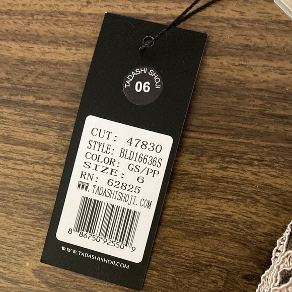 Tadashi Shoji Fitted Lace V Neck Party Dress Womens Size 6 Tan Cocktail Evening - Picture 8 of 10